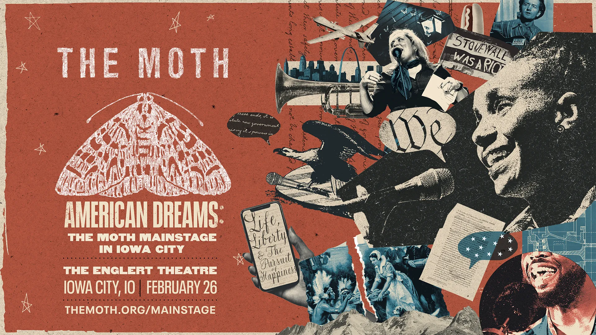 The Moth comes to The Englert in Iowa City on February 26, 2026. Hear professional storytellers live.