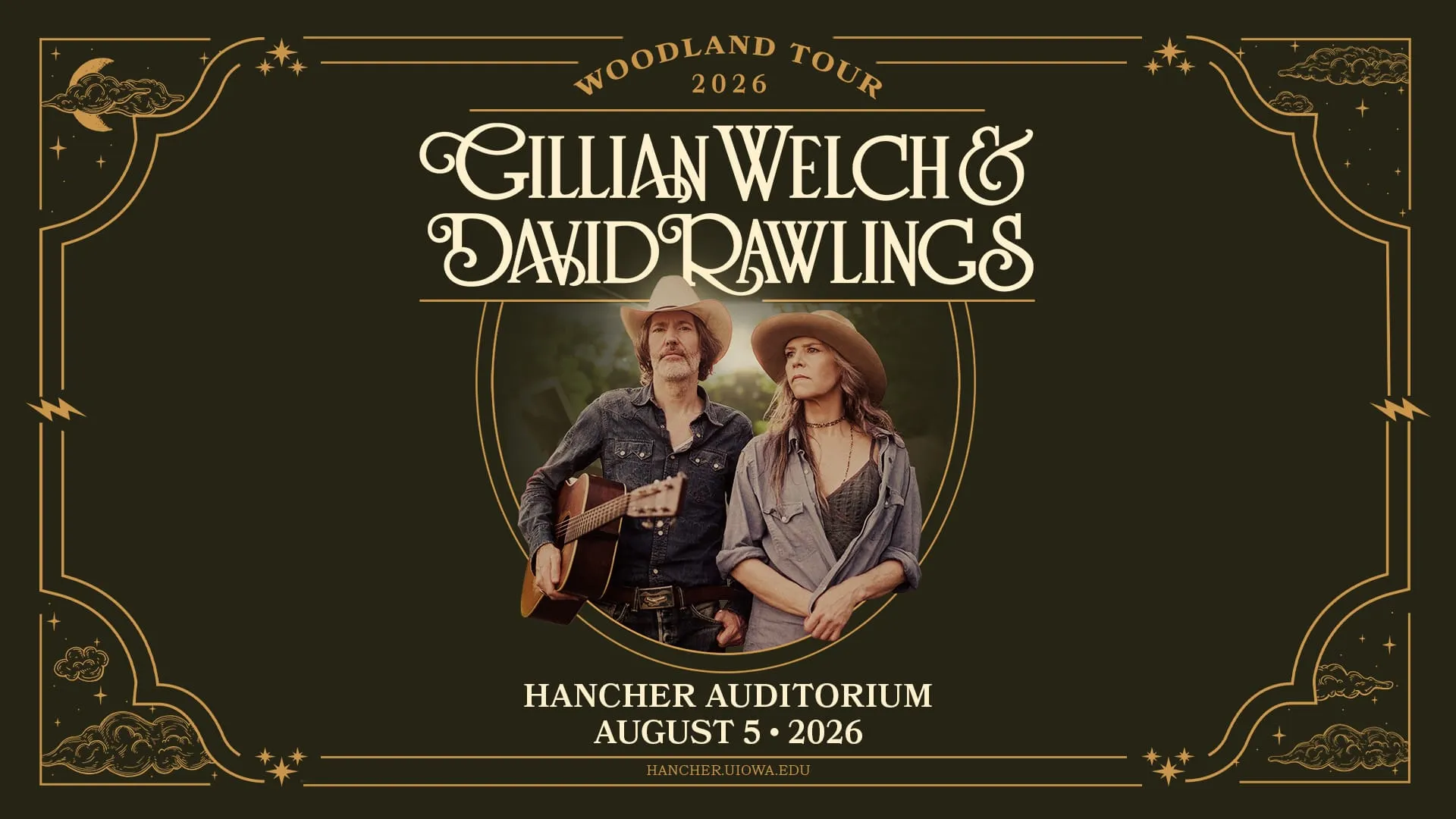 Gillian Welch and David Rawlings play Hancher Auditorium on August 5, a co-promotion by The Englert Theatre.